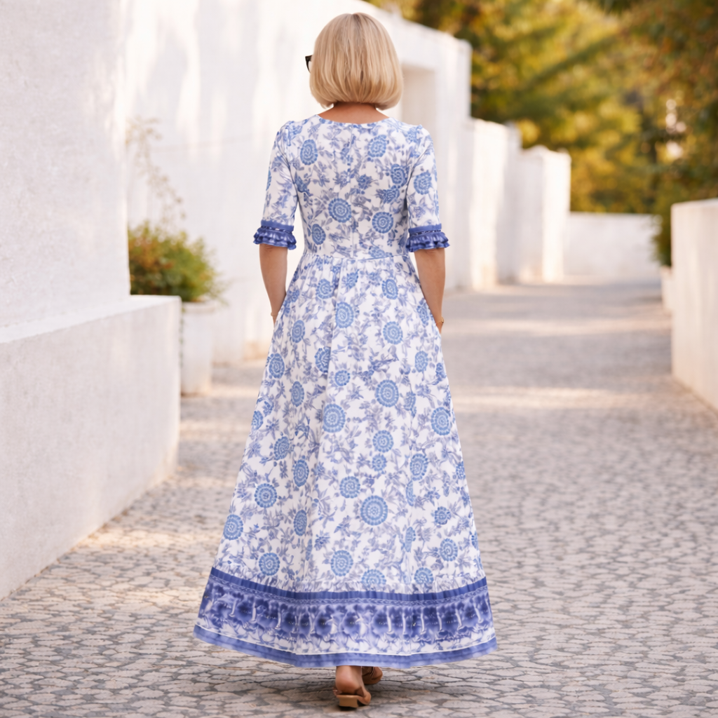 Elly | Elegáns Virágmintás Ruha Szellős Hangulattal