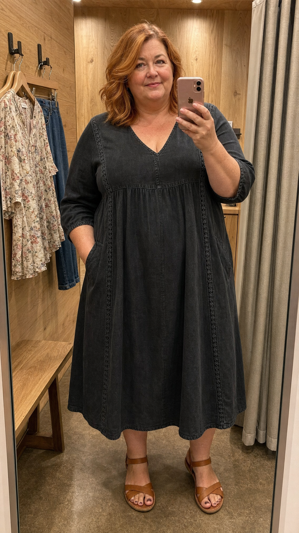 Franciska – 3/4 ujjú A-vonalú maxi ruha
