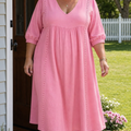 Franciska – 3/4 ujjú A-vonalú maxi ruha