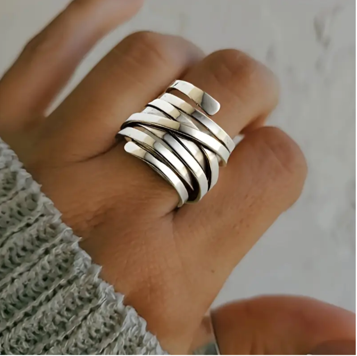 Bliss – Vintage ezüst gyűrű, vastag és réteges