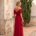 Orsolya – elegáns midi ruha V-kivágással