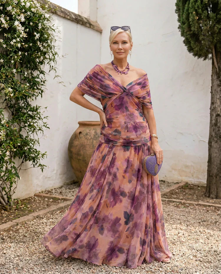 Orsolya – elegáns midi ruha V-kivágással