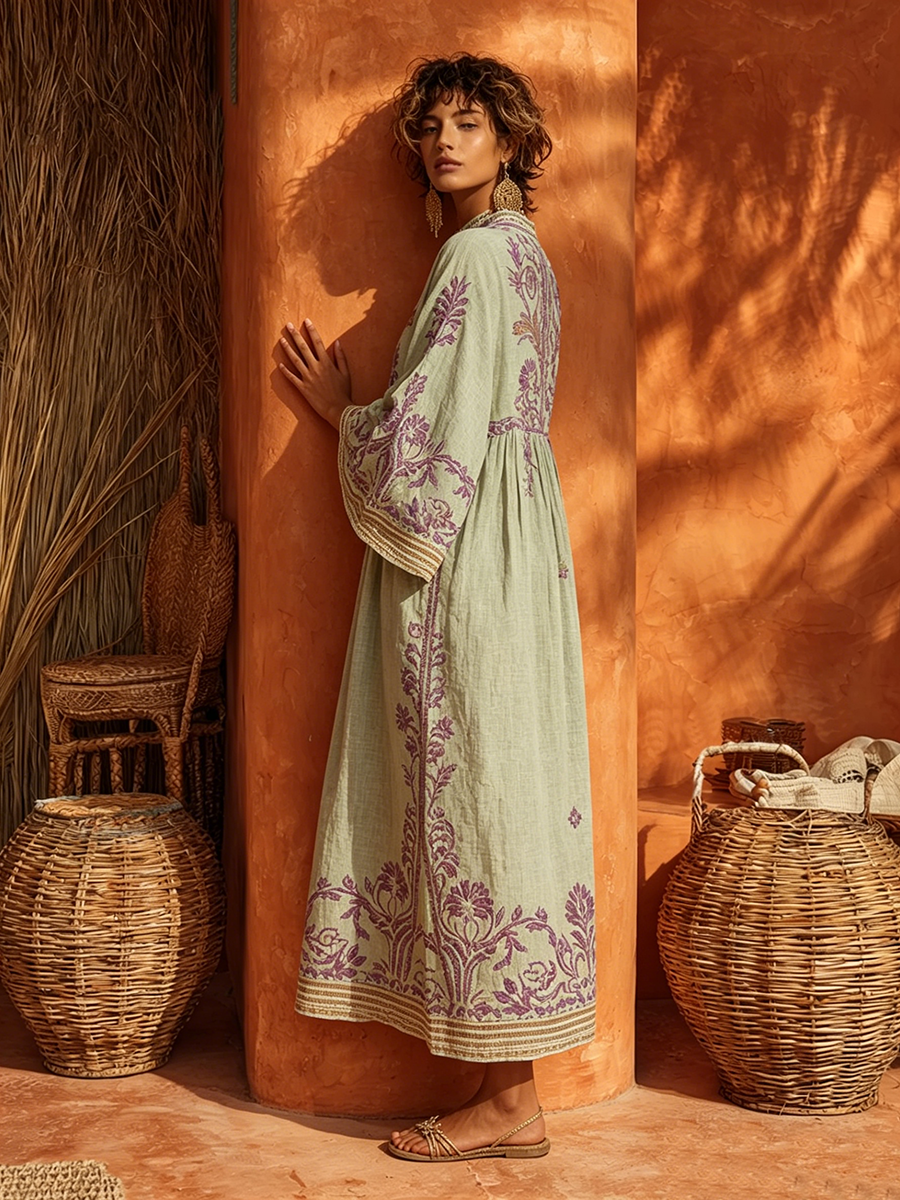 Adrienn – virágmintás boho maxi ruha
