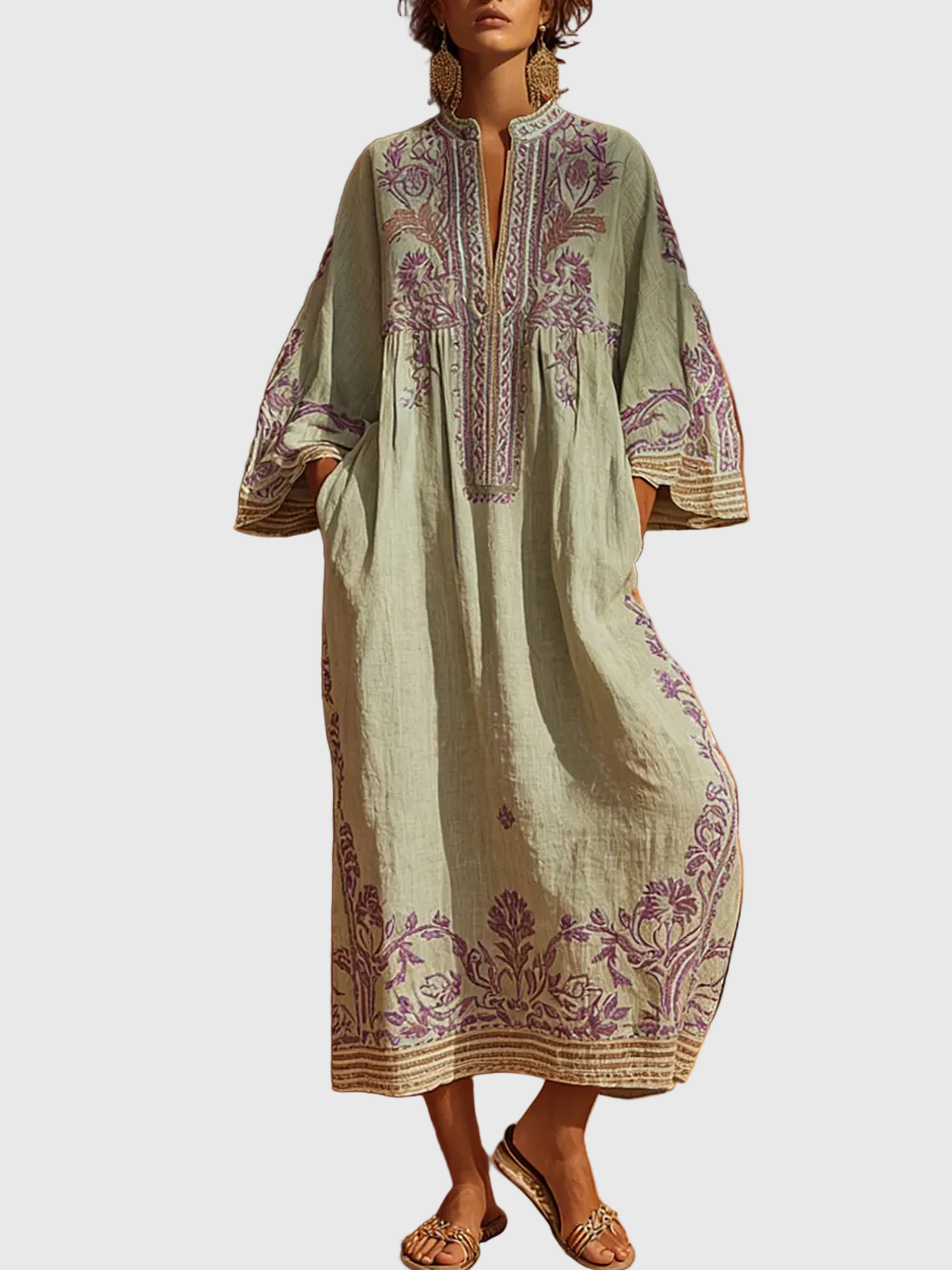 Adrienn – virágmintás boho maxi ruha
